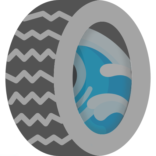 Icône d'un pneu industriel avec de l'eau à l'intérieur